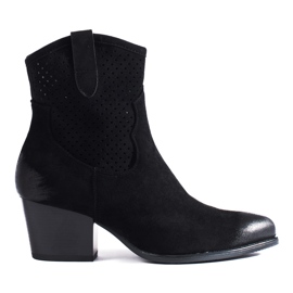 Openwork black cowboy boots from Vinceza Openwork black cowboy boots from Vinceza