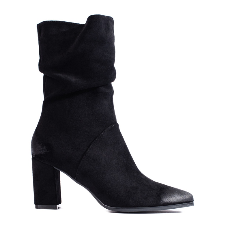 Suede elegant black high-heeled ankle boots by Vinceza Suede elegant black high-heeled ankle boots by Vinceza