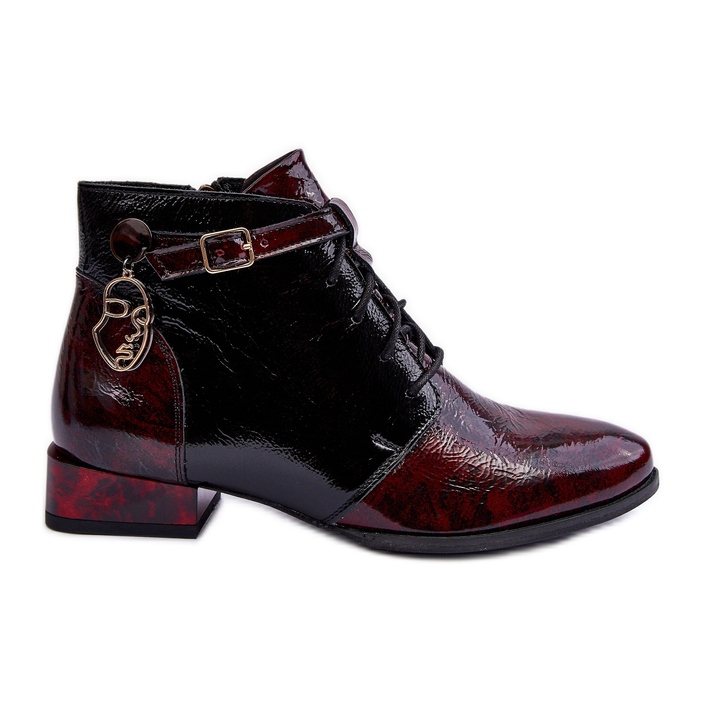 Women's Leather Ankle Boots Maciejka 5743A-23 Burgundy red