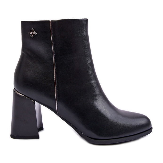 Leather Ankle Boots Black Popilla