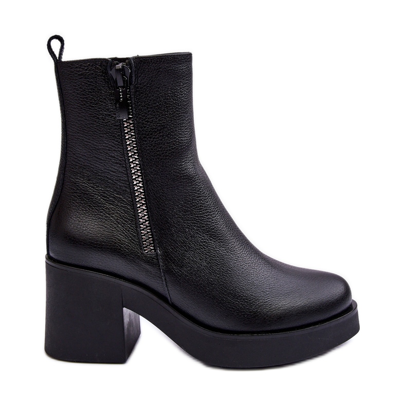 Black Lemar Littosa Lemar Ankle Boots On A Massive Heel With Zippers