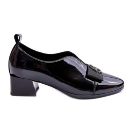 Vinceza Lacquered high-heeled shoes with decoration, black Elosa Vinceza Lacquered high-heeled shoes with decoration, black Elosa