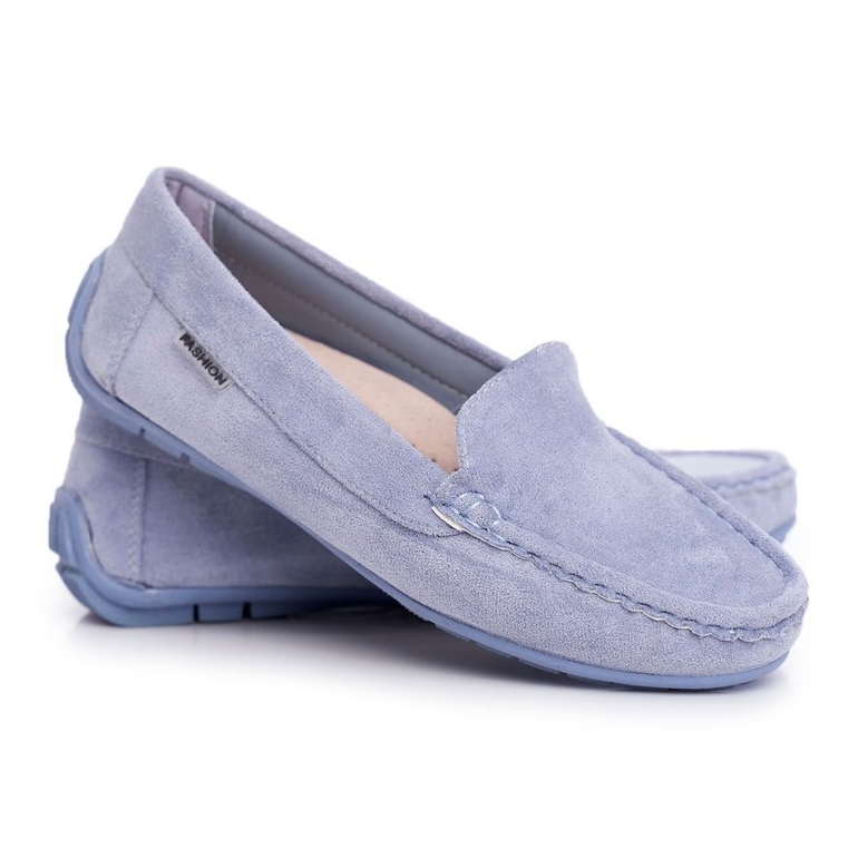 Evento Women's Blue Loafers Suede Morreno