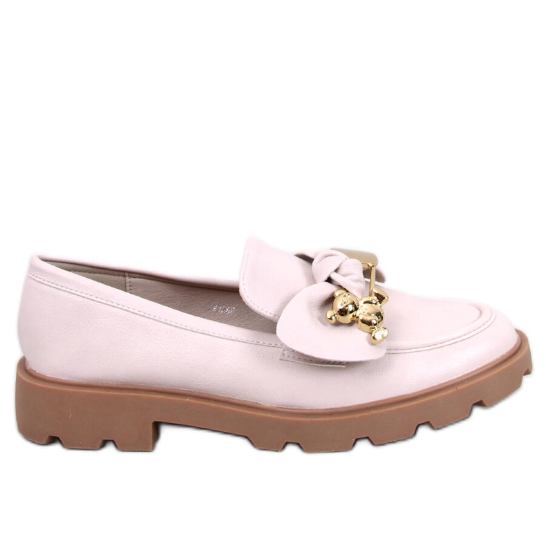 Loafers with a golden bear Honey Beige