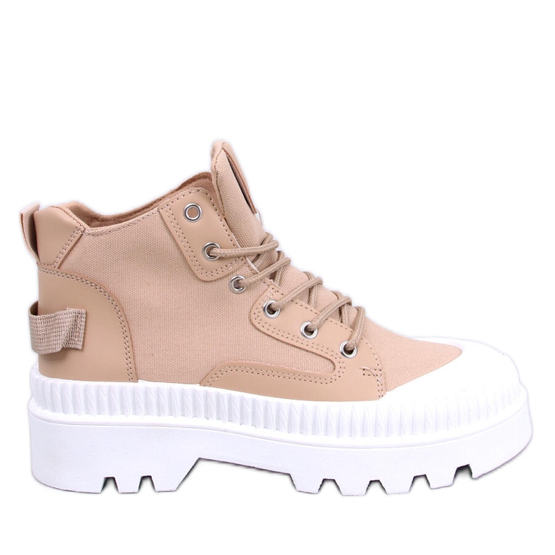 High-top sneakers with Tinli Khaki protector beige