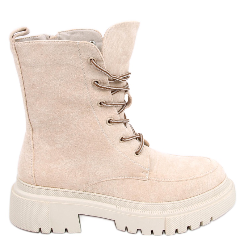 Lace-up boots suede Roisin Beige