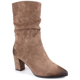 Women's short, wrinkled, insulated boots, brown, Vinceza 58146 Women's short, wrinkled, insulated boots, brown, Vinceza 58146
