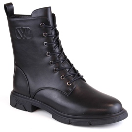 Women's insulated lace-up and zipper boots, black Filippo DBT4045