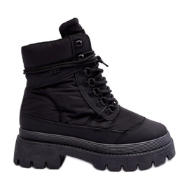 Women's Trappers Insulated Ankle Boots On Platform And Flat Heel Big Star MM274338 Black