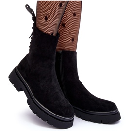 Black Lakyta Suede Flat Boots