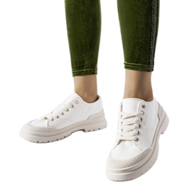 White fabric sneakers by Nassar White fabric sneakers by Nassar