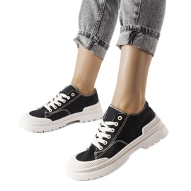 Black fabric Nassar sneakers