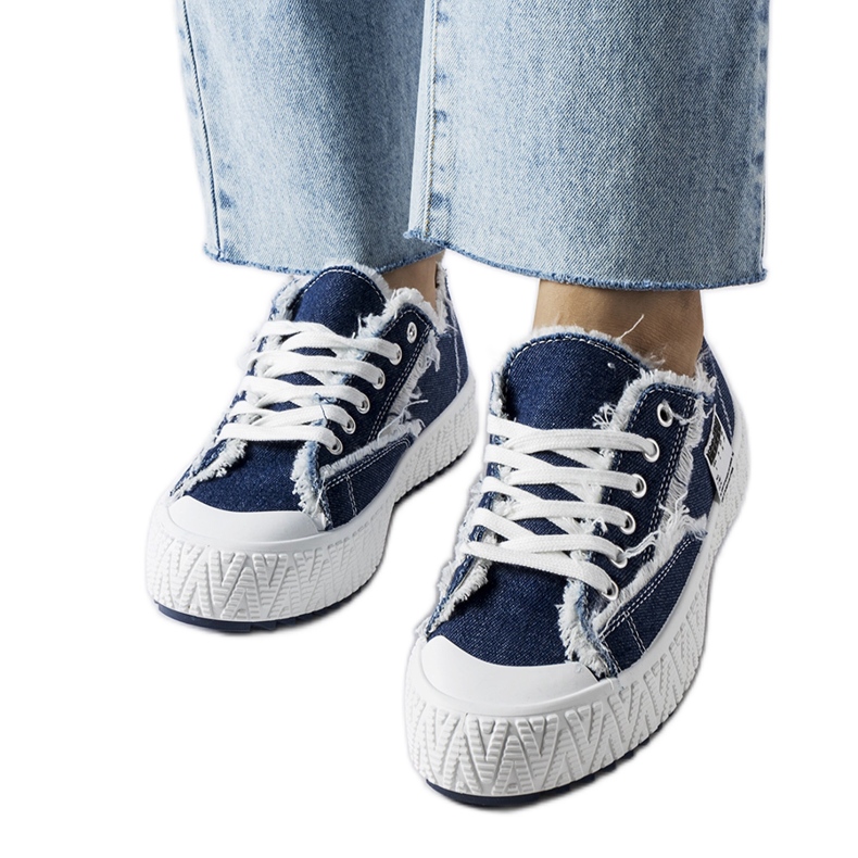 Inna Navy blue sneakers with abrasions from Safiy Inna Navy blue sneakers with abrasions from Safiy