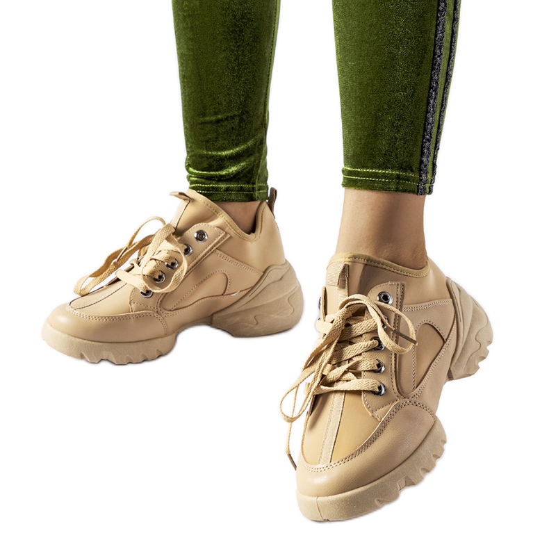 Dark beige sneakers with a flexible Abal upper Dark beige sneakers with a flexible Abal upper