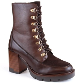 Insulated ankle boots and platform Vinceza W JAN251 brown