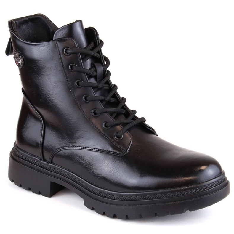 Potocki W WOL181A lace-up and zipper ankle boots, black