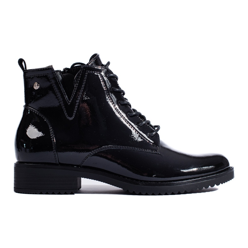Vinceza patent black lace-up ankle boots Vinceza patent black lace-up ankle boots