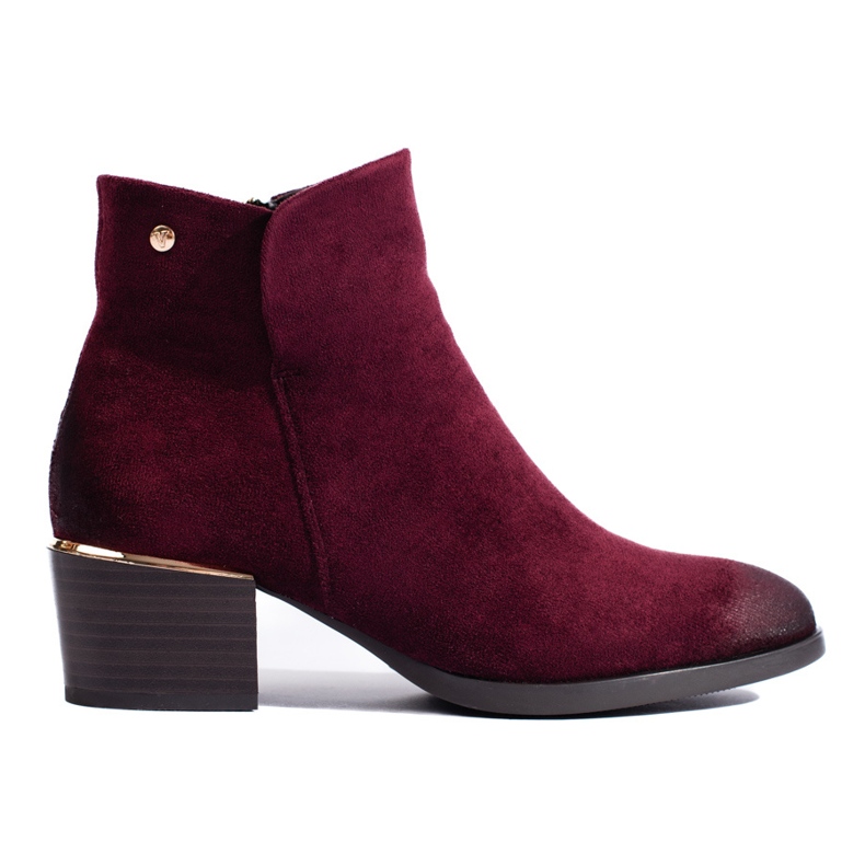 Burgundy suede ankle boots from Vinceza red