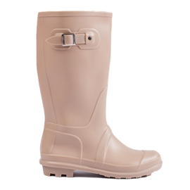 Women's beige Wellington boots with a Shelovet buckle