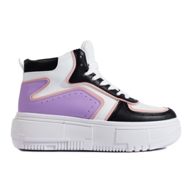 High-top sneakers on a thick Shelovet platform multicolored High-top sneakers on a thick Shelovet platform multicolored