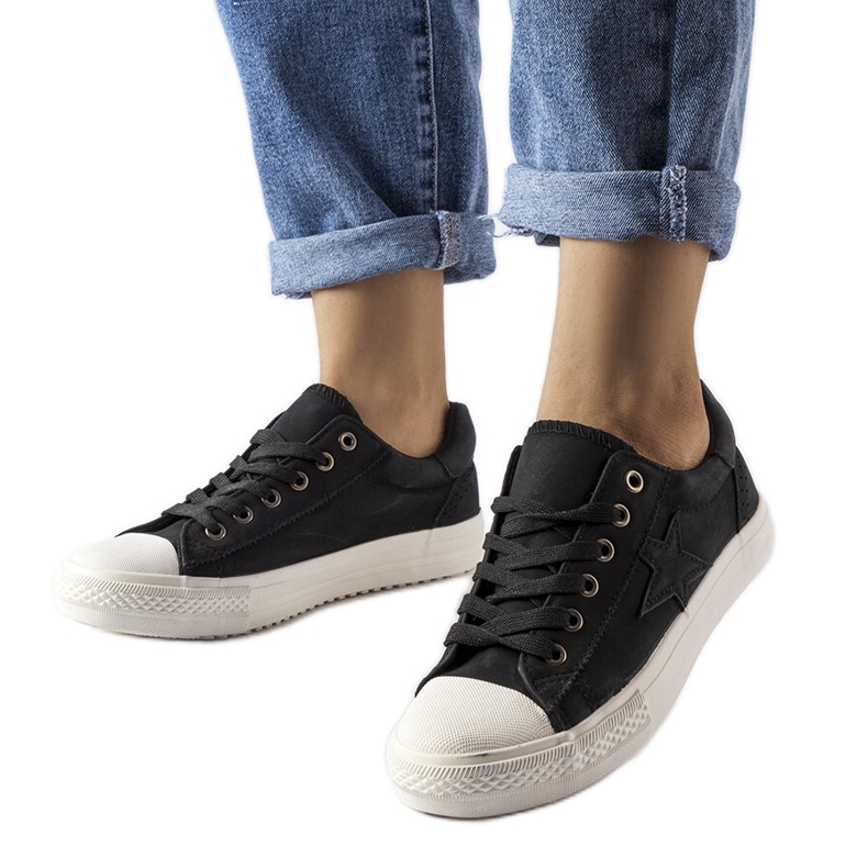 Inna Black fabric Padovano sneakers