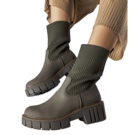 Green Beauchemin sock boots Green Beauchemin sock boots