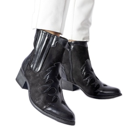 Henriette black low-top cowboy boots