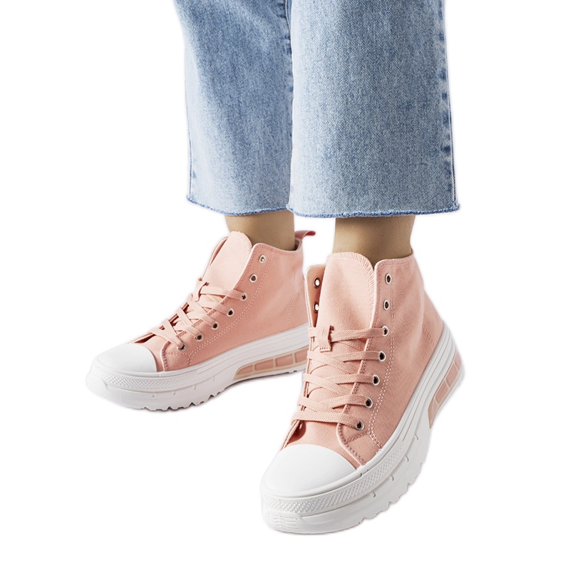 Pink Quiet high-top sneakers