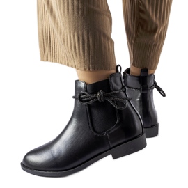 Black classic Chelsea boots with Adua zircons Black classic Chelsea boots with Adua zircons