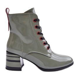 Patent High Heel Boots S.Barski MR870-49 Green