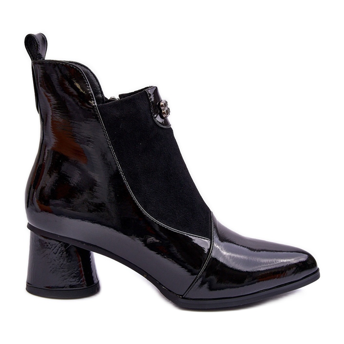 Leather High Heel Boots S.Barski MR870-96 Black Leather High Heel Boots S.Barski MR870-96 Black