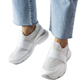 White sneakers with silver Milea decorations