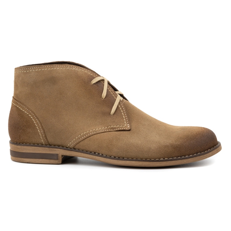 Kampol Men's boots, insulated suede 102KAM, beige Kampol Men's boots, insulated suede 102KAM, beige