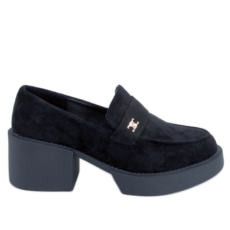 Coniff Black high-heeled loafers