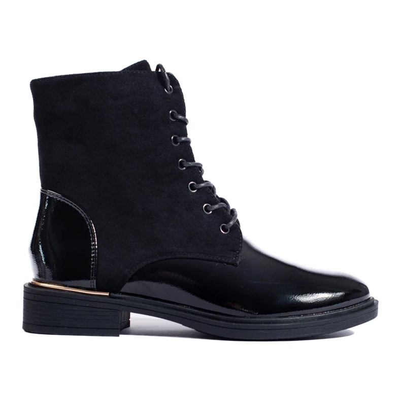 Black women's Shelovet lace-up workers' boots