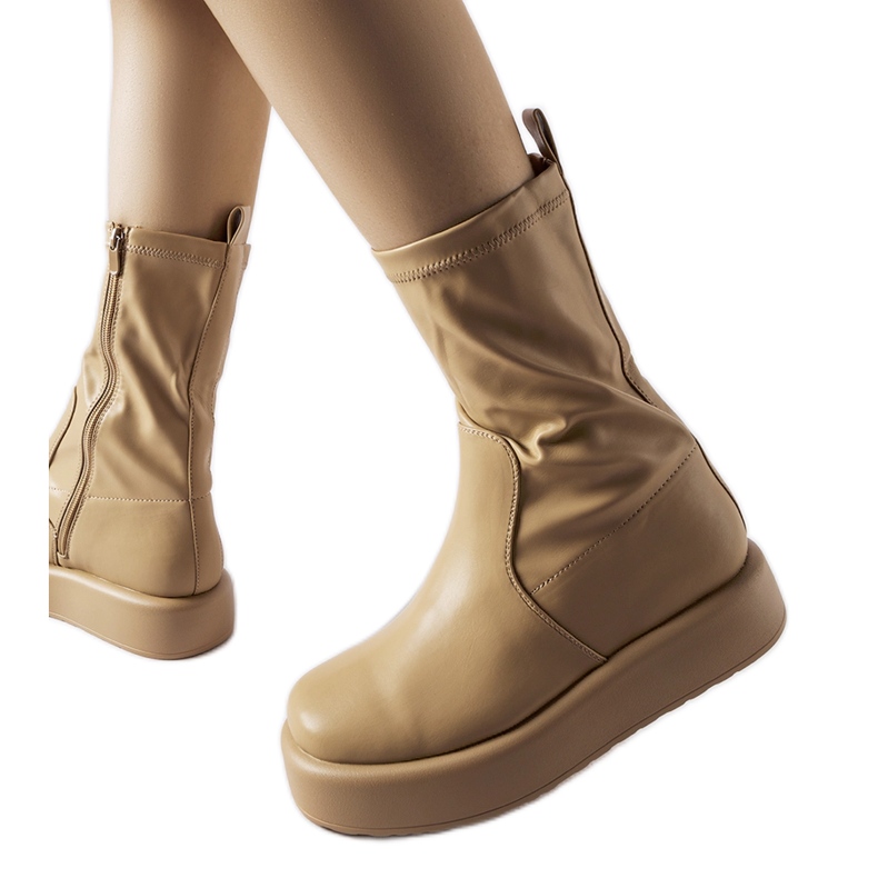 Beige ankle boots on the Shadid platform Beige ankle boots on the Shadid platform