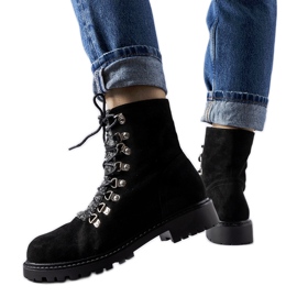 Hayed black eco-suede ankle boots