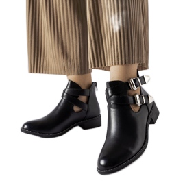 Ideal Shoes Black open ankle boots Y8157 Black Ideal Shoes Black open ankle boots Y8157 Black