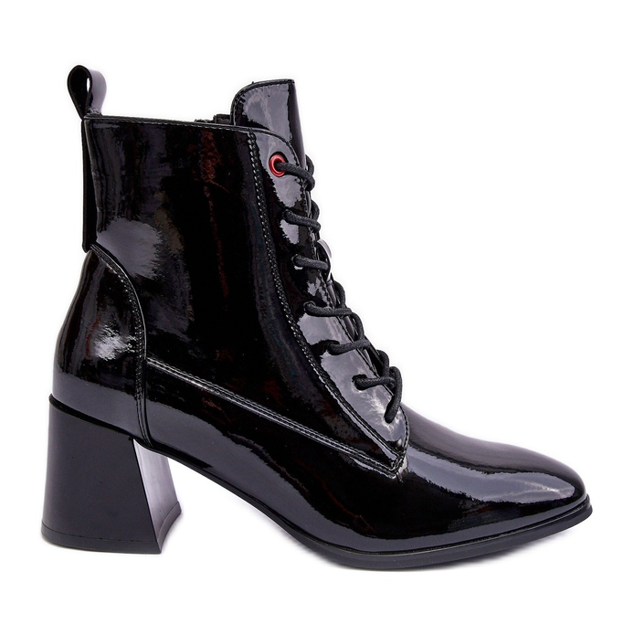 Vinceza Patent Black Basciano High Heel Ankle Boots