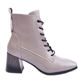Vinceza Patent Ankle Boots Gray Basciano grey