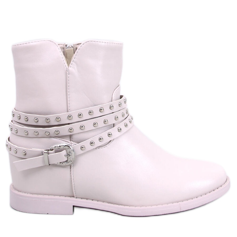 Stovall Beige wedge ankle boots