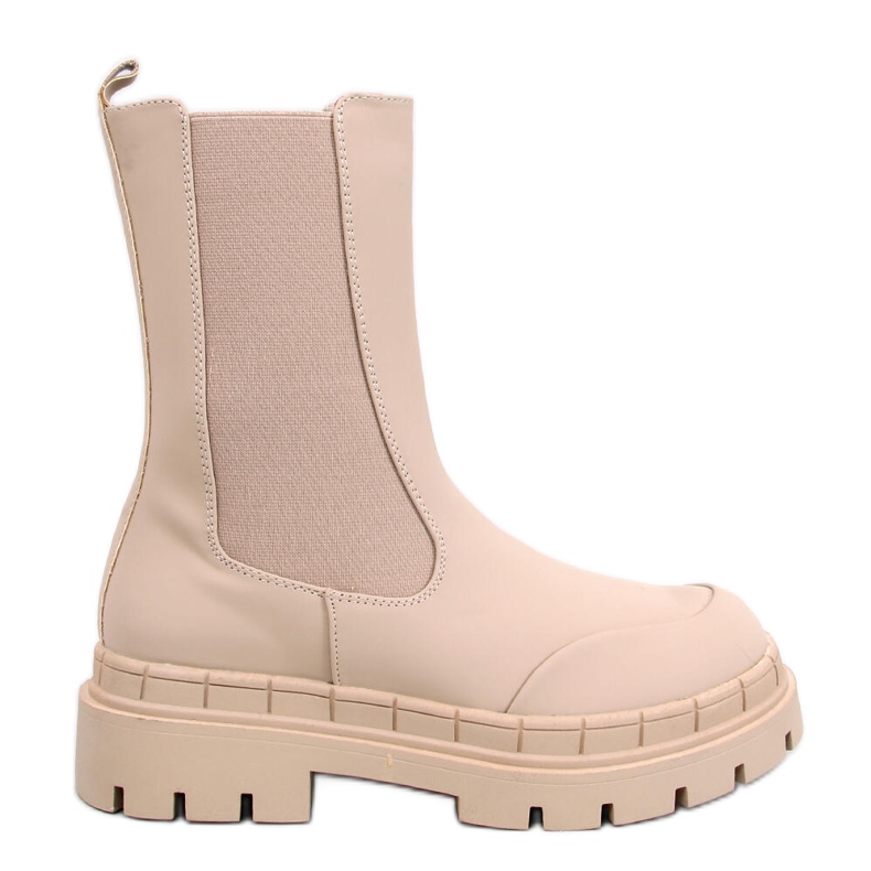 Faime Beige high Chelsea boots