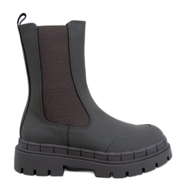 Faime Kaki high Chelsea boots green