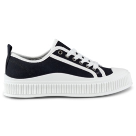 Black women's sneakers with a white sole