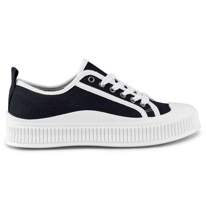 Black women's sneakers with a white sole