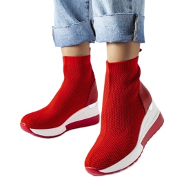 Red wedge sneakers made of Casgio fabric Red wedge sneakers made of Casgio fabric
