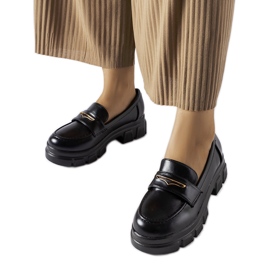 Fuori black moccasins with visible tread