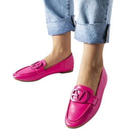 Pink buckle moccasins by Delgi
