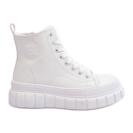 Insulated Leather Sneakers With Zipper Big Star MM274624 White