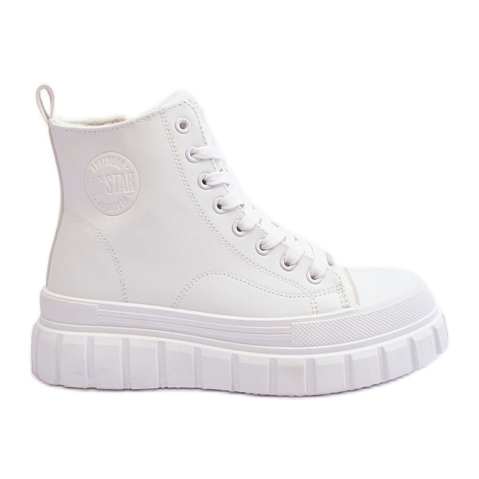 Insulated Leather Sneakers With Zipper Big Star MM274624 White